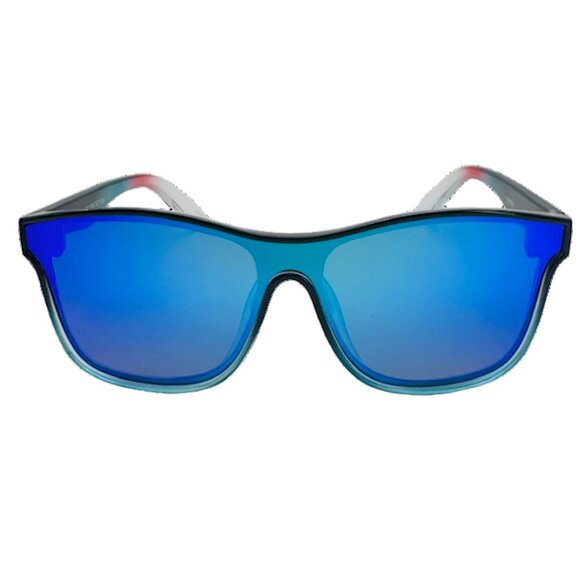 7012 l Green/Blue Mirrored Lens Unisex Sunglasses - Picture 1 of 5